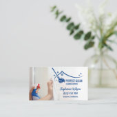 Carte De Visite Maison moderne tendance Nettoyage Maid Janitorial (Debout devant)