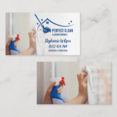 Carte De Visite Maison moderne tendance Nettoyage Maid Janitorial (Devant / Derrière)