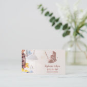 Carte De Visite Maison moderne tendance Nettoyage Maid Janitorial  (Debout devant)