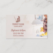 Carte De Visite Maison moderne tendance Nettoyage Maid Janitorial  (Dos)