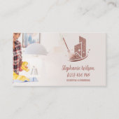 Carte De Visite Maison moderne tendance Nettoyage Maid Janitorial  (Devant)