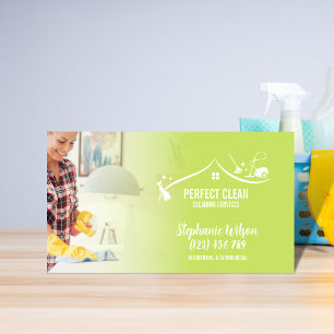 Carte De Visite Maison moderne tendance Nettoyage Maid Janitorial 