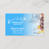 Carte De Visite Maison moderne tendance Nettoyage Maid Janitorial  (Dos)