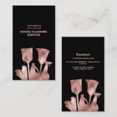 Carte De Visite Maison Nettoyant Rose de nettoyage de l'or Service (Devant / Derrière)