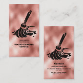 Carte De Visite Maison Nettoyant Rose de nettoyage de l'or Service (Devant / Derrière)