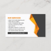 Carte De Visite Maison Orange Professional Roofing (Dos)