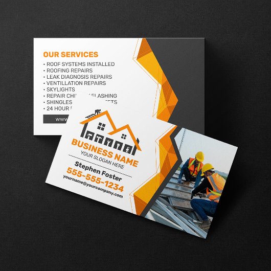 Carte De Visite Maison Orange Professional Roofing
