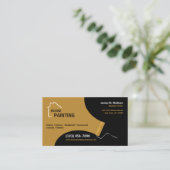 Carte De Visite Maison Peinture Société Noir | Or (Debout devant)