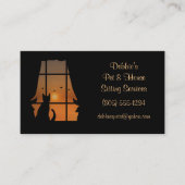 Carte De Visite Maison Pet chat assis et services (Devant)