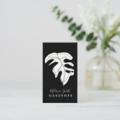 Carte De Visite Maison Plante Gardener Monstera Noir Blanc (Debout devant)