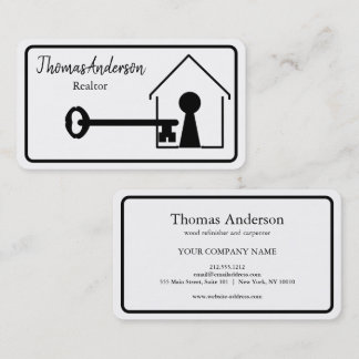 Carte De Visite Maison Professionnelle Moderne & Logo Clé Immobili