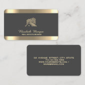 Carte De Visite Maison professionnelle Toit Immobilier Gris (Devant / Derrière)