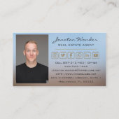 Carte De Visite Maison Social Media Logo Agent Immobilier Photo (Dos)