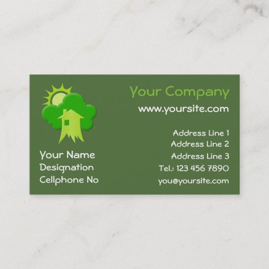 Carte De Visite Maison verte (Devant)