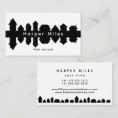 Carte De Visite maisons de réflexion silhouette immobilier (Devant / Derrière)