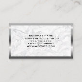 Carte De Visite Maisons immobilières | Bordure en marbre métalliqu (Dos)