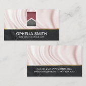 Carte De Visite Maisons immobilières | Draperie de soie | Marbre (Devant / Derrière)