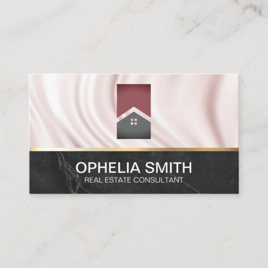 Carte De Visite Maisons immobilières | Draperie de soie | Marbre (Devant)
