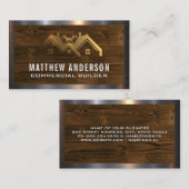 Carte De Visite Maisons métalliques d'or | Bois (Devant / Derrière)