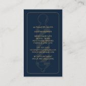 Carte De Visite Maître Barbier Classique Navy Gold Pole (Dos)