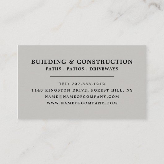 Carte De Visite Maître Constructeur, Constructeurs, Constructeurs (Dos)