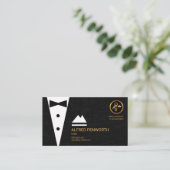 Carte De Visite Maître d'hôtel moderne de costume de noir de (Debout devant)