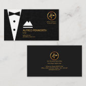 Carte De Visite Maître d'hôtel moderne de costume de noir de (Devant / Derrière)