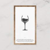 Carte De Visite Maître Sommelier Baril de Vin Planches en bois (Dos)