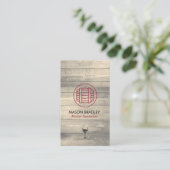 Carte De Visite Maître Sommelier Vin Baril Bois (Debout devant)