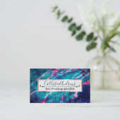 Carte De Visite Majestic rose Turquoise vert marbré étoile Nebula (Debout devant)