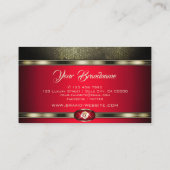 Carte De Visite Majestic Silver Effet rouge avec Faux Rhinestones (Dos)