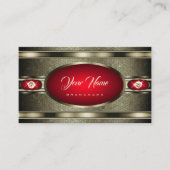 Carte De Visite Majestic Silver Effet rouge avec Faux Rhinestones (Devant)