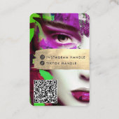 Carte De Visite Make Up Artist Ajouter QR Code & Social Media Colo (Dos)