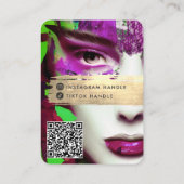 Carte De Visite Make Up Artist Ajouter QR Code & Social Media Colo (Dos)