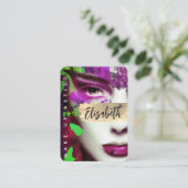 Carte De Visite Make Up Artist Ajouter QR Code & Social Media Colo (Debout devant)