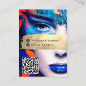 Carte De Visite Make Up Artist Ajouter QR Code & Social Media Colo (Dos)