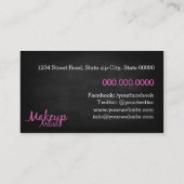 Carte De Visite Makeup Artist (Dos)