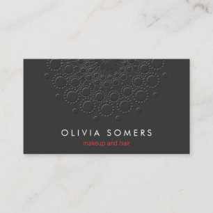 Carte De Visite Makeup Artist Cool Faux Embossed Black