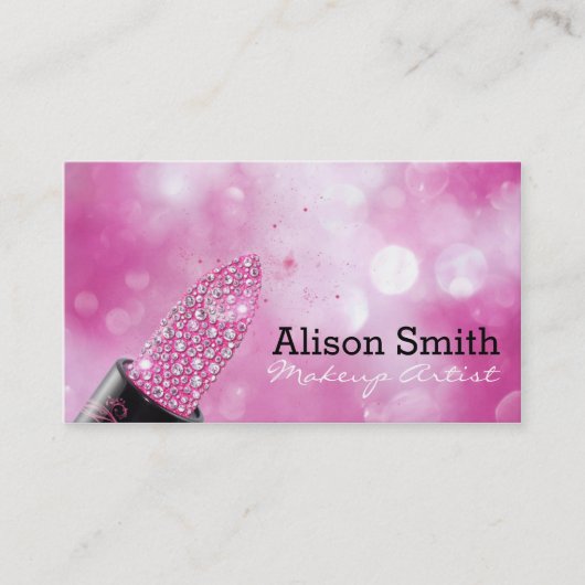 Carte De Visite Makeup Artist/Diamonds Lipstick (Devant)