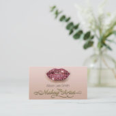 Carte De Visite Makeup Artist/Diamonds Sparkle Lips (Debout devant)