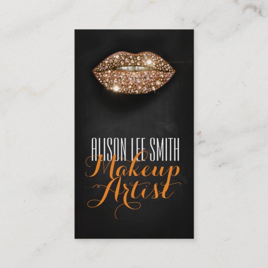 Carte De Visite Makeup Artist/Diamonds Sparkle Lips (Devant)