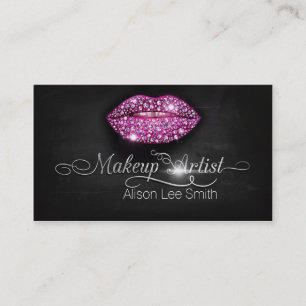 Carte De Visite Makeup Artist/Diamonds Sparkle Lips