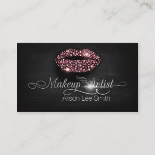 Carte De Visite Makeup Artist/Diamonds Sparkle Lips