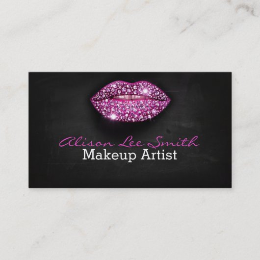 Carte De Visite Makeup Artist/Diamonds Sparkle Lips (Devant)