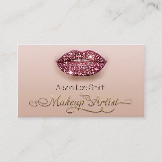 Carte De Visite Makeup Artist/Diamonds Sparkle Lips (Devant)