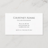 Carte De Visite Makeup Artist Eyelash Eyebrows Extensions (Dos)