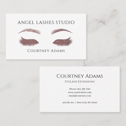 Carte De Visite Makeup Artist Eyelash Eyebrows Extensions (Devant / Derrière)