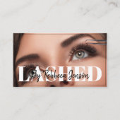 Carte De Visite Makeup Artist Eyelash Lashes Black & White script (Devant)