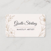 Carte De Visite Makeup Artist Floral QR Code (Devant)