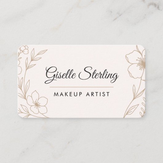 Carte De Visite Makeup Artist Floral QR Code  (Devant)